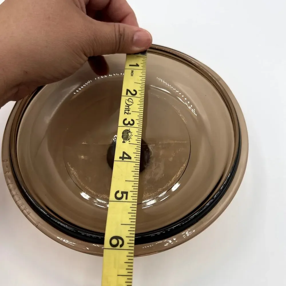 PYREX Visions Vtg Amber Glass Lid  V-1-C